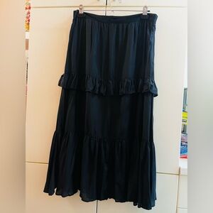 & Other Stories Los Angeles Atelier Women's Black A-Line Midi Skirt Lined Sz 12